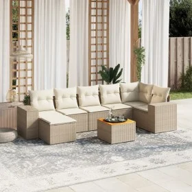 Garden sofa set with beige cushions 8 pcs PE rattan by , Garden sets - Ref: Foro24-3257885, Price: 574,21 €, Discount: %