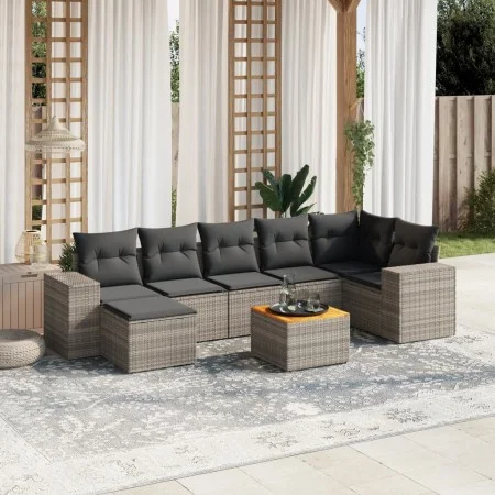 8-piece garden sofa set and gray synthetic rattan cushions by , Garden sets - Ref: Foro24-3257887, Price: 487,96 €, Discount: %