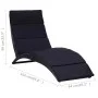 Sun lounger with black synthetic rattan cushion by vidaXL, Loungers - Ref: Foro24-46539, Price: 149,85 €, Discount: %