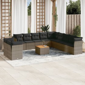 12-piece garden sofa set with gray synthetic rattan cushions by , Garden sets - Ref: Foro24-3256060, Price: 773,88 €, Discoun...