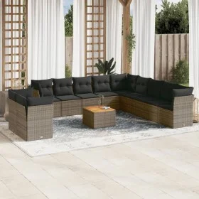 12-teiliges Gartensofa-Set mit grauen synthetischen Rattankissen von , Gartensets - Ref: Foro24-3256060, Preis: 761,88 €, Rab...