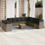 12-teiliges Gartensofa-Set mit grauen synthetischen Rattankissen von , Gartensets - Ref: Foro24-3256060, Preis: 773,88 €, Rab...