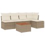 Garden sofa set with cushions 6 pieces beige synthetic rattan by , Garden sets - Ref: Foro24-3255932, Price: 349,54 €, Discou...
