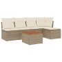 Gartensofa-Set mit Kissen, 6-teilig, beiges synthetisches Rattan von , Gartensets - Ref: Foro24-3255932, Preis: 360,65 €, Rab...