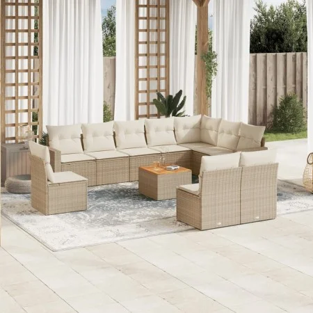 11-piece garden sofa set with beige synthetic rattan cushions by , Garden sets - Ref: Foro24-3256506, Price: 721,10 €, Discou...