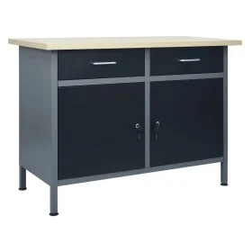 Werkbank aus schwarzem Stahl 120x60x85 cm von vidaXL, Arbeitstische - Ref: Foro24-145346, Preis: 401,74 €, Rabatt: %