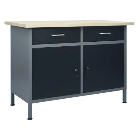 Werkbank aus schwarzem Stahl 120x60x85 cm von vidaXL, Arbeitstische - Ref: Foro24-145346, Preis: 401,74 €, Rabatt: %