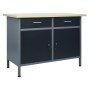 Banco de trabajo de acero negro 120x60x85 cm de vidaXL, Mesas de trabajo - Ref: Foro24-145346, Precio: 299,51 €, Descuento: %