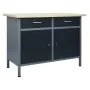 Werkbank aus schwarzem Stahl 120x60x85 cm von vidaXL, Arbeitstische - Ref: Foro24-145346, Preis: 401,74 €, Rabatt: %