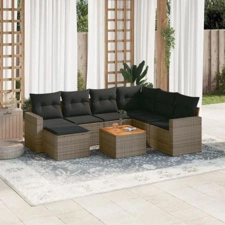 8-piece garden sofa set and gray synthetic rattan cushions by , Garden sets - Ref: Foro24-3256571, Price: 478,64 €, Discount: %