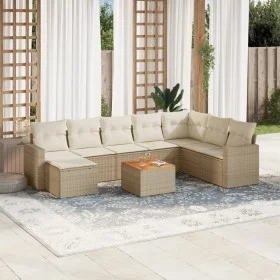 Gartensofa-Set mit beigen Kissen, 10-teilig, synthetisches Rattan von , Gartensets - Ref: Foro24-3256590, Preis: 601,21 €, Ra...