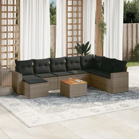 10-piece garden sofa set with gray synthetic rattan cushions by , Garden sets - Ref: Foro24-3256592, Price: 530,59 €, Discoun...