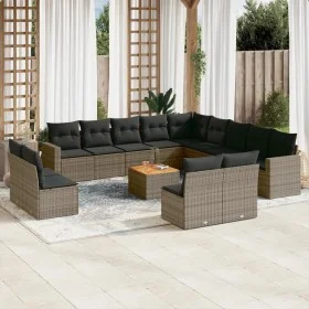 14-piece garden sofa set with gray synthetic rattan cushions by , Garden sets - Ref: Foro24-3256711, Price: 848,74 €, Discoun...