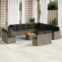 14-piece garden sofa set with gray synthetic rattan cushions by , Garden sets - Ref: Foro24-3256711, Price: 848,74 €, Discoun...