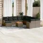 Garden sofa and cushion set 12 pieces gray synthetic rattan by , Garden sets - Ref: Foro24-3256753, Price: 746,26 €, Discount: %