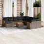 Gartensofa- und Kissenset 12-teilig aus grauem synthetischem Rattan von , Gartensets - Ref: Foro24-3256753, Preis: 732,68 €, ...