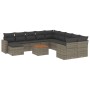 Garden sofa and cushion set 12 pieces gray synthetic rattan by , Garden sets - Ref: Foro24-3256753, Price: 721,75 €, Discount: %