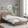 Cappuccino synthetic leather headboard bed frame 100x200cm by , Beds and slatted bases - Ref: Foro24-373142, Price: 110,63 €,...