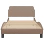 Cappuccino synthetic leather headboard bed frame 100x200cm by , Beds and slatted bases - Ref: Foro24-373142, Price: 113,49 €,...