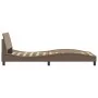 Cappuccino synthetic leather headboard bed frame 100x200cm by , Beds and slatted bases - Ref: Foro24-373142, Price: 110,63 €,...