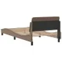 Cappuccino synthetic leather headboard bed frame 100x200cm by , Beds and slatted bases - Ref: Foro24-373142, Price: 110,63 €,...