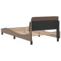 Estructura de cama cabecero cuero sintético capuchino 100x200cm de , Camas y somieres - Ref: Foro24-373142, Precio: 113,49 €,...