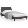 Bed frame with headboard in brown fabric 100x200 cm by , Beds and slatted bases - Ref: Foro24-373128, Price: 97,71 €, Discoun...