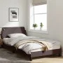 Bettgestell mit Kopfteil aus braunem Stoff 100x200 cm von , Betten und Lattenroste - Ref: Foro24-373128, Preis: 98,88 €, Raba...