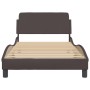 Bed frame with headboard in brown fabric 100x200 cm by , Beds and slatted bases - Ref: Foro24-373128, Price: 99,26 €, Discoun...