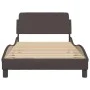 Bed frame with headboard in brown fabric 100x200 cm by , Beds and slatted bases - Ref: Foro24-373128, Price: 97,71 €, Discoun...