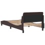 Bed frame with headboard in brown fabric 100x200 cm by , Beds and slatted bases - Ref: Foro24-373128, Price: 99,26 €, Discoun...
