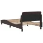 Bed frame with headboard in brown fabric 100x200 cm by , Beds and slatted bases - Ref: Foro24-373128, Price: 97,71 €, Discoun...