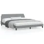 Bed frame with headboard light gray fabric 180x200 cm by , Beds and slatted bases - Ref: Foro24-373225, Price: 165,53 €, Disc...