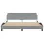 Bed frame with headboard light gray fabric 180x200 cm by , Beds and slatted bases - Ref: Foro24-373225, Price: 165,53 €, Disc...