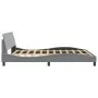Bed frame with headboard light gray fabric 180x200 cm by , Beds and slatted bases - Ref: Foro24-373225, Price: 165,53 €, Disc...