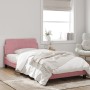Estructura de cama con cabecero de terciopelo rosa 100x200 cm de , Camas y somieres - Ref: Foro24-373137, Precio: 114,82 €, D...