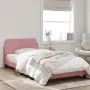 Estructura de cama con cabecero de terciopelo rosa 100x200 cm de , Camas y somieres - Ref: Foro24-373137, Precio: 130,30 €, D...
