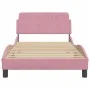 Rosa Samtbettgestell mit Kopfteil 100x200 cm von , Betten und Lattenroste - Ref: Foro24-373137, Preis: 130,30 €, Rabatt: %