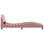 Estructura de cama con cabecero de terciopelo rosa 100x200 cm de , Camas y somieres - Ref: Foro24-373137, Precio: 130,30 €, D...