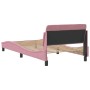 Estructura de cama con cabecero de terciopelo rosa 100x200 cm de , Camas y somieres - Ref: Foro24-373137, Precio: 114,82 €, D...