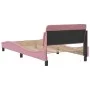 Estructura de cama con cabecero de terciopelo rosa 100x200 cm de , Camas y somieres - Ref: Foro24-373137, Precio: 130,30 €, D...