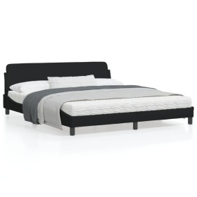 Bed frame with black fabric headboard 180x200 cm by , Beds and slatted bases - Ref: Foro24-373227, Price: 197,27 €, Discount: %