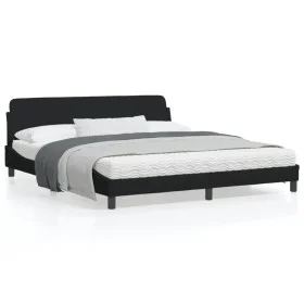 Bed frame with black fabric headboard 180x200 cm by , Beds and slatted bases - Ref: Foro24-373227, Price: 194,04 €, Discount: %