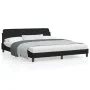Estructura de cama con cabecero de tela negro 180x200 cm de , Camas y somieres - Ref: Foro24-373227, Precio: 193,60 €, Descue...