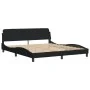 Estructura de cama con cabecero de tela negro 180x200 cm de , Camas y somieres - Ref: Foro24-373227, Precio: 193,60 €, Descue...