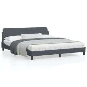 Bed frame with dark gray velvet headboard 180x200 cm by , Beds and slatted bases - Ref: Foro24-373233, Price: 191,14 €, Disco...
