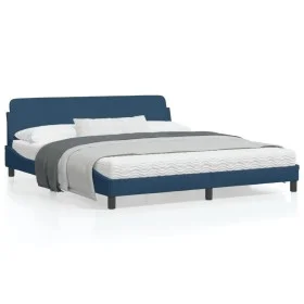 Bed frame with blue fabric headboard 180x200 cm by , Beds and slatted bases - Ref: Foro24-373231, Price: 185,41 €, Discount: %