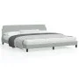 Light gray velvet bed frame with headboard 200x200cm by , Beds and slatted bases - Ref: Foro24-373252, Price: 200,67 €, Disco...