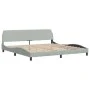 Light gray velvet bed frame with headboard 200x200cm by , Beds and slatted bases - Ref: Foro24-373252, Price: 200,67 €, Disco...