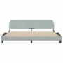 Light gray velvet bed frame with headboard 200x200cm by , Beds and slatted bases - Ref: Foro24-373252, Price: 200,67 €, Disco...
